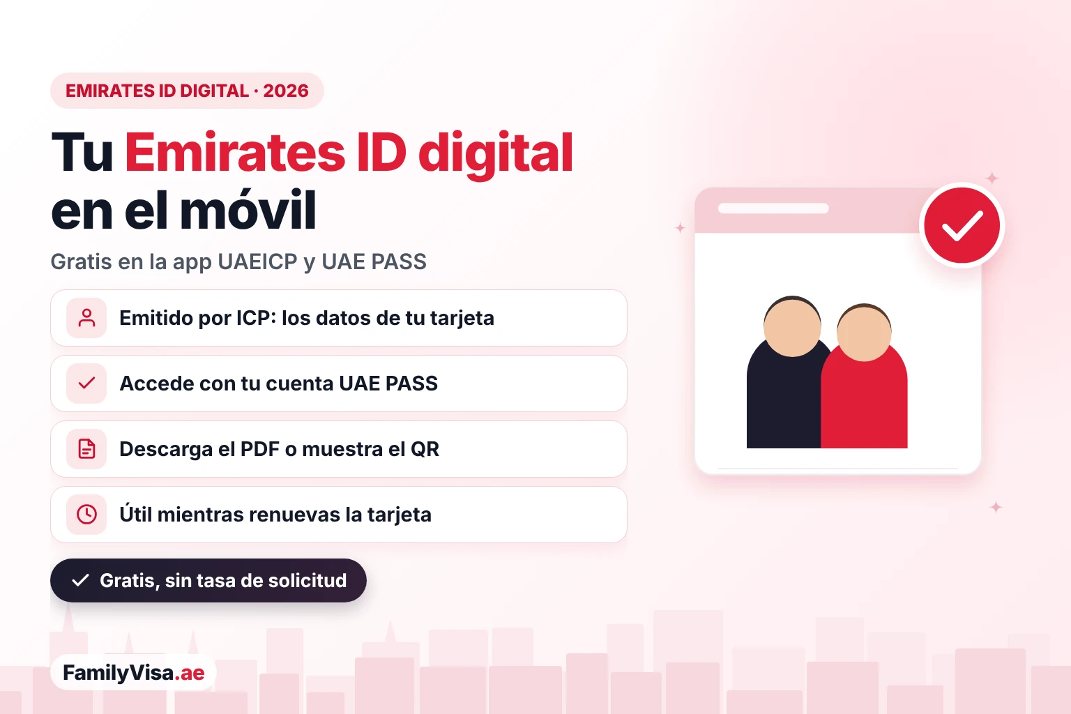 Emirates ID digital en un smartphone: la versión electrónica gratuita de la tarjeta de ICP en la app UAEICP y UAE PASS, con descarga en PDF y código QR para verificarla