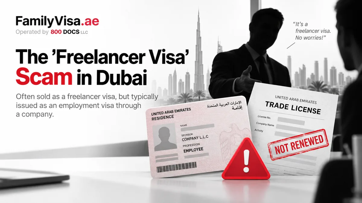 The freelancer visa scam in Dubai — an employment visa under a shell company sold as a freelance visa