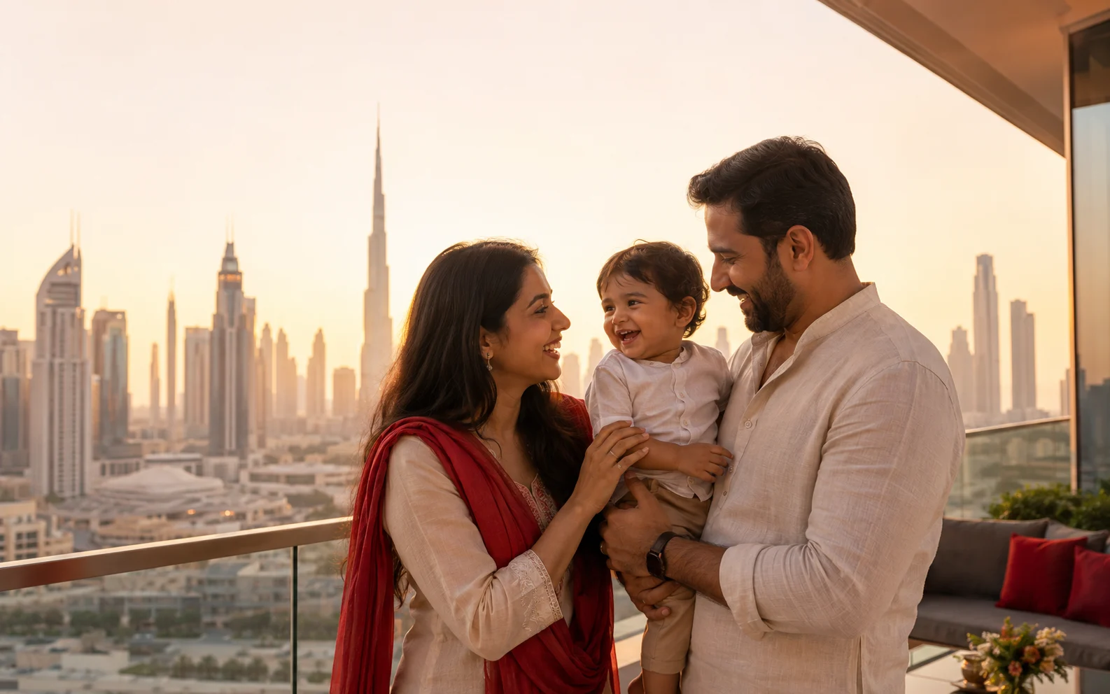 Happy family living in Dubai