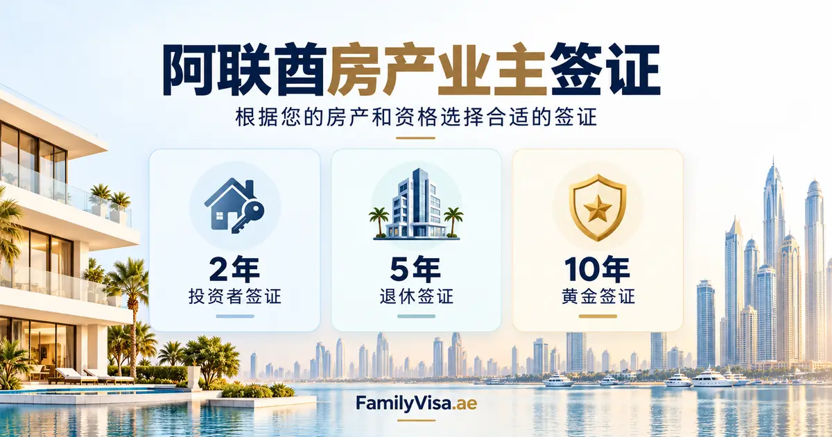 阿联酋房产签证：2年期投资签证、5年期退休签证和10年期黄金签证——2026年10月起夫妻可再次合并房产